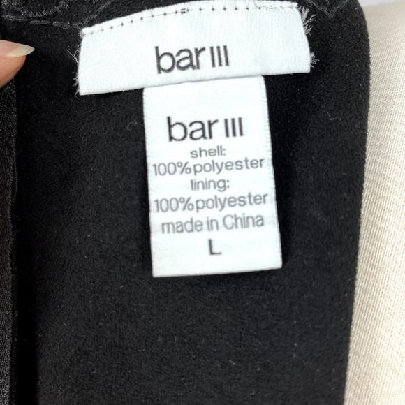 Bar III Black Embroidered Faux Suede Mini Shift Dress Size Large - Picture 13 of 13